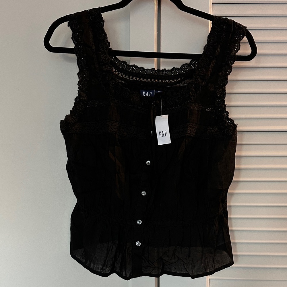 Gap Lace Trim Peplum Top